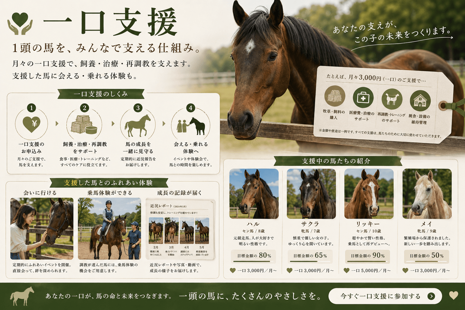 一口オーナーと馬(日本人)